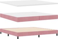 vidaXL Boxspringbed met hoofdeinde, roze, 200 x 200 cm, fluweel