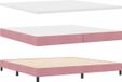 vidaXL Boxspringbed met hoofdeinde, roze, 200 x 200 cm, fluweel