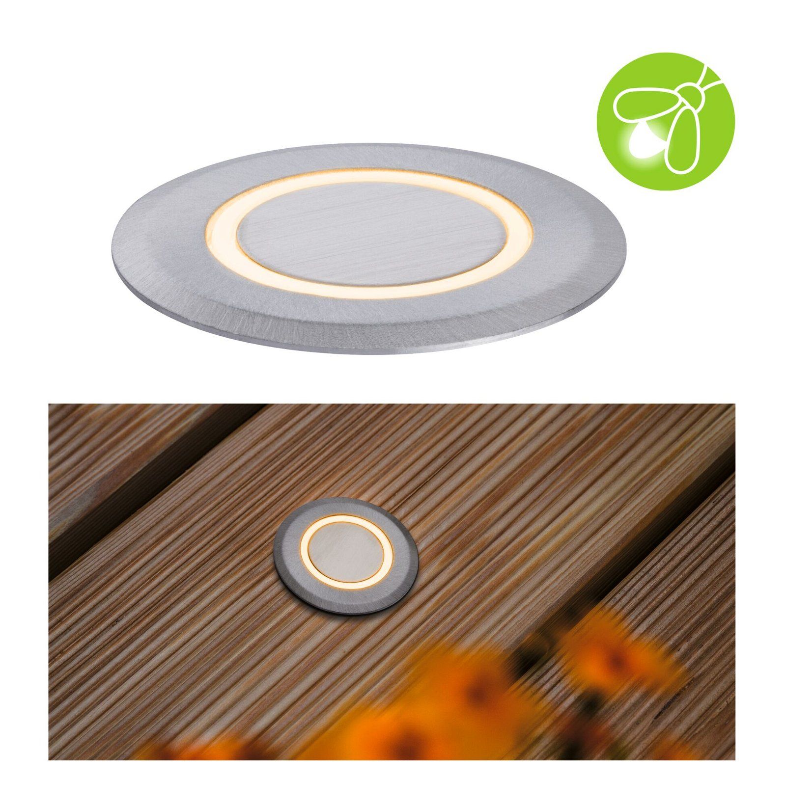 Paulmann LED-grondinbouwlamp Goudlicht insectvriendelijk IP67 rond 50mm 2200K 2,2W 15lm 230V