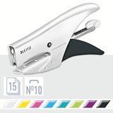 Leitz Niettang, 15 Vellen, Ergonomisch Metalen Behuizing, Nietjes Meegeleverd, 55312001 - Parelwit