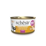 Schesir Tonijn met kip in bouillon, compleet natvoer voor katten, in blik, 100% natuurlijke ingrediënten, dierproefvrij, 12 x 70 g