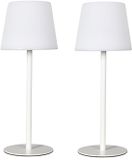 HOME DECO FACTORY LED tafellamp - 2x - Wit - Kunststof - 40 cm - Oplaadbaar via USB-C