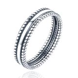 Elenza AMS Elenza Sterling Zilveren Ring met Gevlochten Details-19mm
