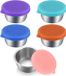 Sans marque 5 pièces de contenants à vinaigrette, 50 ml, acier inoxydable, avec couvercle en silicone
