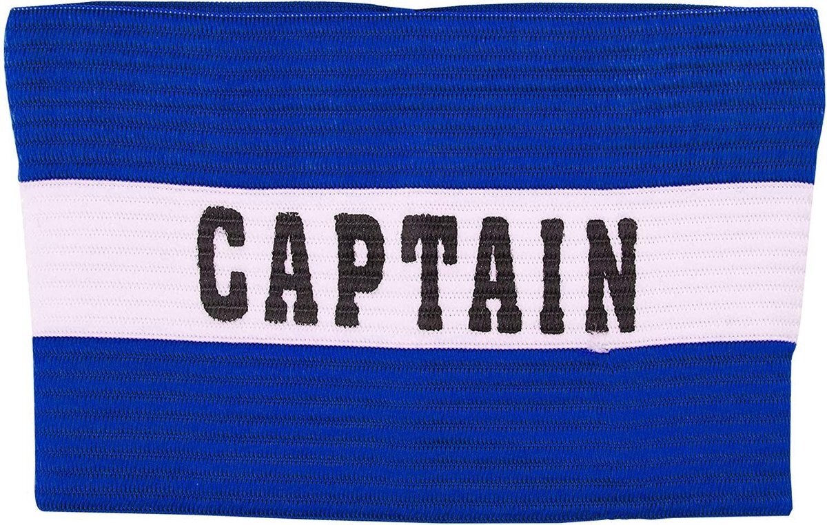 Precision aanvoerdersband Captain polyester blauw/wit