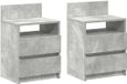 vidaXL Nachtkastjes - 2 stuks - met 2 lades - 40x33x60 cm - betongrijs