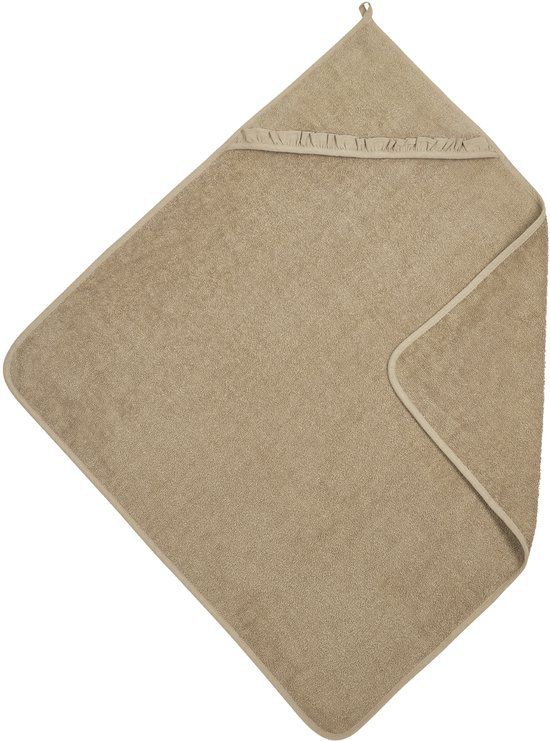 Meyco Baby Ruffle Badcape - Taupe - 80x80cm - Katoen