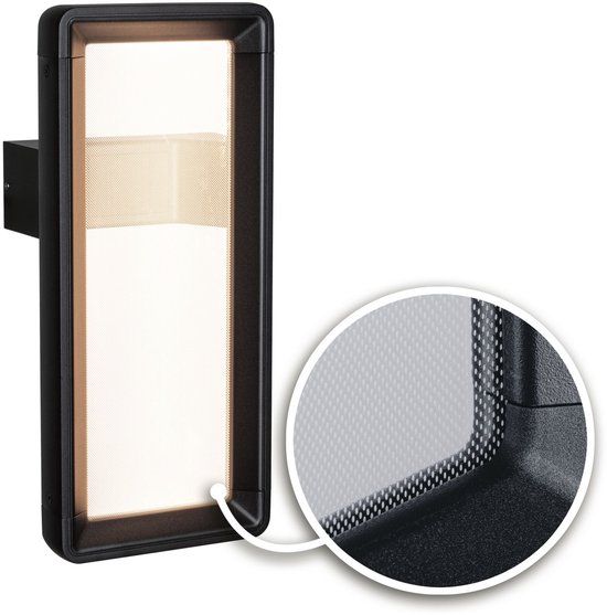 Paulmann LED-wandarmatuur voor buiten Reana Schemergestuurde bewegingsmelder (HF) IP44 hoekig 176x403 mm 3000K 2x3W 2x130lm 230V Antraciet Metaal
