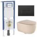 Geberit QeramiQ Dely Swirl Toiletset - Mat Beige