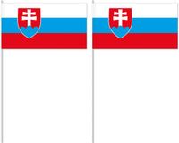 Merkloos Zwaaivlaggetje vlag Slowakije - 10x - 12 x 24 cm