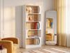 Vente-unique Bibliothèque FARENZA - 5 étagères - MDF - Blanc/Naturel clair - 80x30x180 cm
