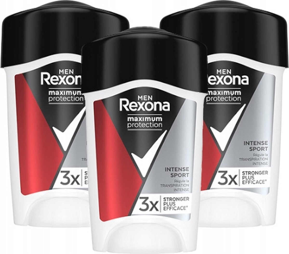 Rexona Men Deo Creme - Maximum Protection Intense Sport - Voordeelverpakking 3 x 45 ml