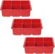 Cosy&Trendy Grote Ijsblokjes Houder - 3x - 6 Blokken - Rood - Siliconen