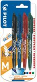 Pilot FriXion Ball Pen Assortment, Medium Point, 0.7mm, 4-Pack Blister