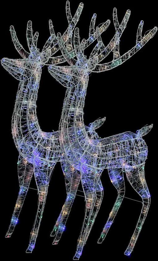 vidaXL Kerstdecoratie rendier XXL 180cm Acryl 250 LED Wit Licht