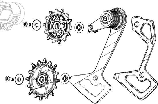 Sram Rival Xplr Axs E1 Jockeywielsysteem Zilver