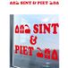 Sint en Piet Sint en Piet sticker autocollante rouge 180 x 28 cm - Sinterklaas décoration de fête/décoration de fenêtre