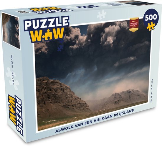 MuchoWow Puzzel Aswolk van een vulkaan in IJsland - Legpuzzel - Puzzel 500 stukjes - Sinterklaas cadeautjes - Sinterklaas voor grote kinderen