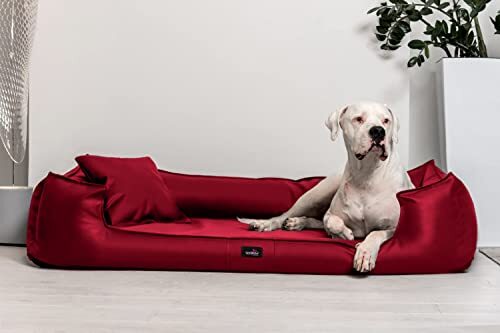 tierlando tierlando® Orthopedisch hondenbed Goofy VISCO | ~ incl. matrasbeschermers ~ | Anti-haar kunstleer hondenbank hondenmand maat L 110cm rood Ortho