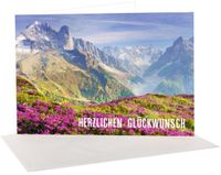 Sigel cartes de félicitations Mountain Landscapes, carton glacé 300 g/m², 148×105 mm, 12 pièces