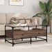 Maison Exclusive - Table basse avec plateau en verre, marron, aspect chêne, 98,5 x 50 x 45 cm, acier