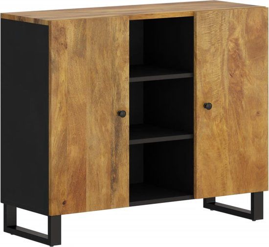 vidaXL Dressoir met 2 deuren 90x33x75 cm massief mangohout