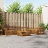 vidaXL - Buiten - bank - set - 6 - st - Naturel