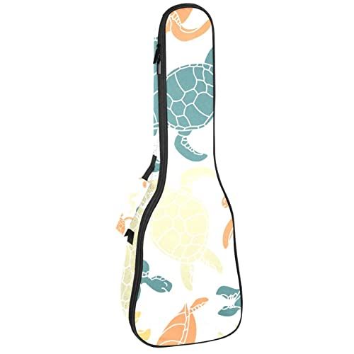 Mersov Concert Ukelele Rugzak, Heavy Duty Ukulele Case Bag met Opslag, Sopraan Concert Tenor Ukelele 10 MM Gewatteerde Tas Schildpadden Zee