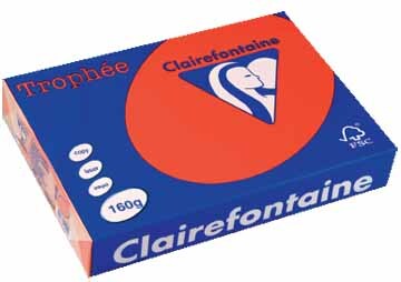 Clairefontaine Trophée Gekleurd papier A4 160 g/m² Koraalrood 250 Vel