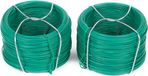 Benson Binddraad - 2x rolletjes - groen - 50m x 0,7 mm - plantendraad - geplastificeerd plastic