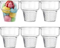 Alessandro coupe glacée Sicile - 6x pièces - verre - 230 ml - 9 x 9 cm - gobelet à glace