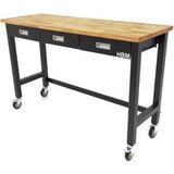 HBM Professionele Werkbank 152 cm - 3 Laden - Massief Houten Werkblad - Verrijdbaar