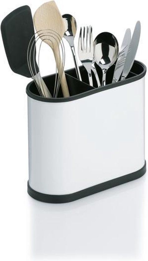 Kela Benito Keukengerei Houder - Wit - Staal - 3 Vakken