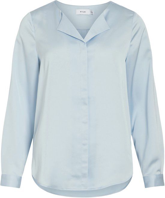 VILA VIELLETTE V-NECK L/S SATIN SHIRT - NOOS - Dames - Blouses