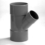 Dyka Verloop T-stuk 3x lijmmof 45° PVC keurmerk BRL52100 75 x 40mm