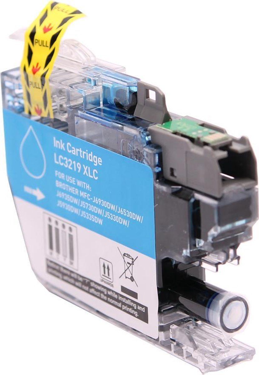 AtotZinkt LC 3219 XL C Cyaan cartridge voor Brother MFC-J5330 DW, J5730DW, J5930DW, J6530DW, J6535DW, J6930DW, J6935DW