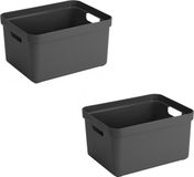 Sunware Opbergbox Sigma - 2 stuks - Kunststof - 32 liter - Antraciet