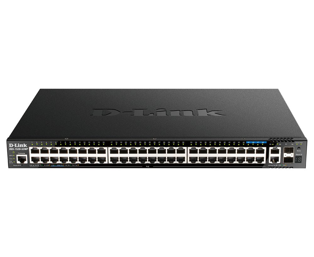 D-Link DGS-1520-52MP Managed L3 Gigabit Ethernet PoE+ Network Switch