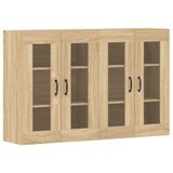 vidaXL Wandkast - 2 stuks - Bewerkt hout - Sonoma eikenkleurig