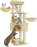 Feandrea Krabpaal met pluche - voor grote katten, 160 cm hoog, beige