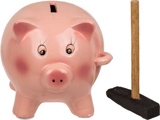 Keramieken Spaarvarken met Hamer - Unisex - 0 jaar+