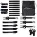 4 sangles d'arrimage avec cliquet et crochets, sangle d'arrimage 5208 lb, 2,4 m, noir, avec crochet en S