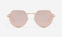 Hawkers Aura Zonnebril Rond Goud Roze Gespiegeld Roestvrijstaal Unisex Volwassen