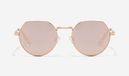 Hawkers Aura Zonnebril Rond Goud Roze Gespiegeld Roestvrijstaal Unisex Volwassen