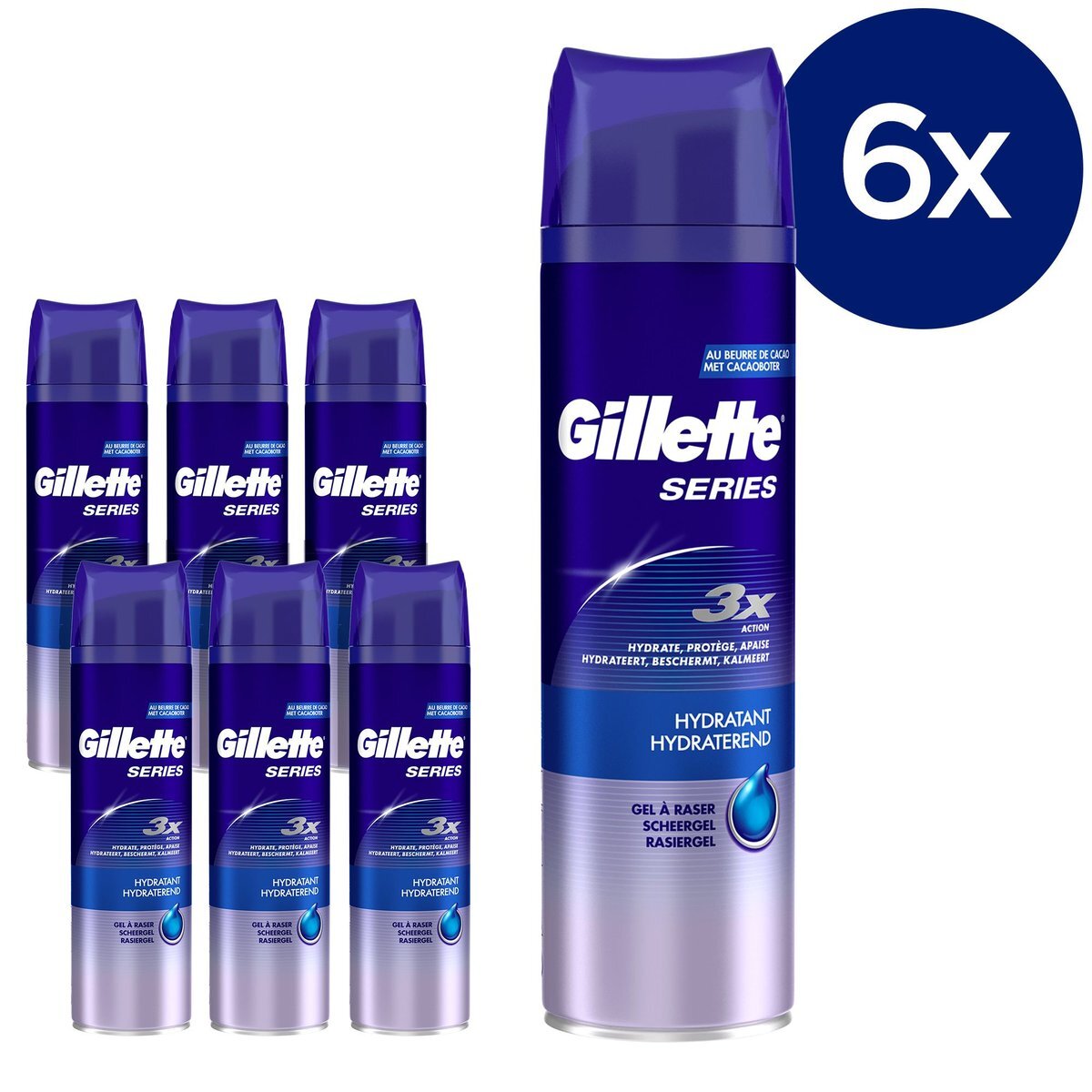 Gillette Series Hydraterend - Voordeelverpakking 6 x 200ml - Scheergel
