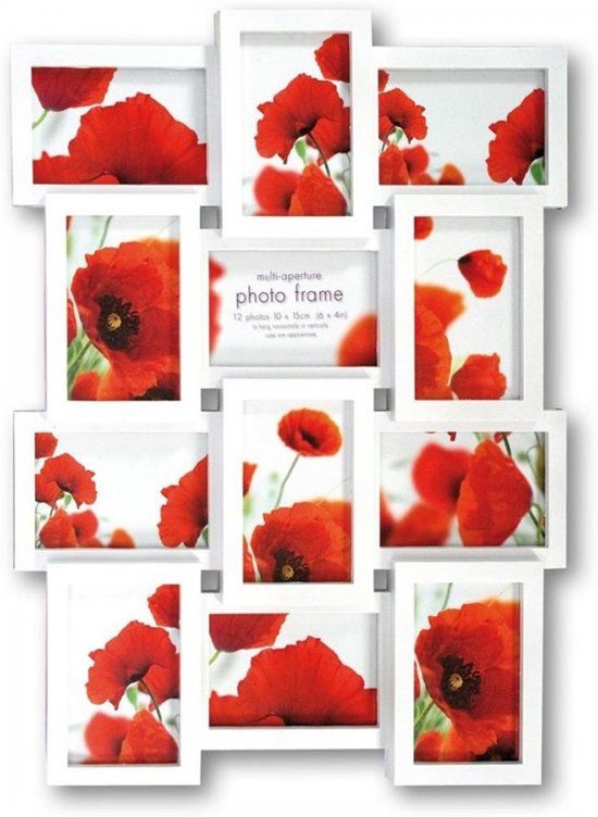 Zep - Multi fotolijst wit voor 12 foto's 10x15 44.5x58.5cm - PI01917