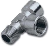 Instar T-stuk 2x 1/4" binnendraad messing verchroomd