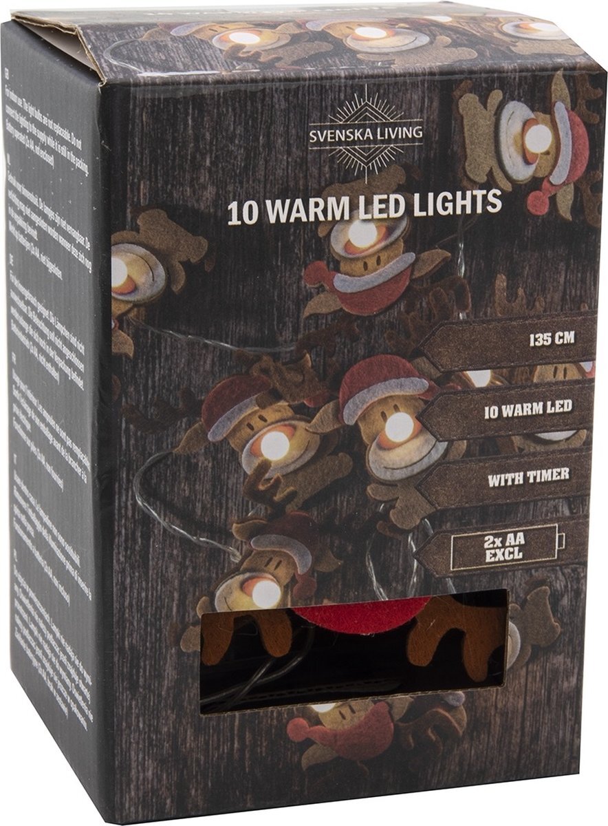 Hit LED verlichting vilten rendieren x10 lamps warm LED excl. batterije...