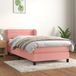 vidaXL Boxspring met matras fluweel roze 90x190 cm