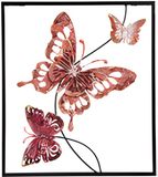 Pro Garden Wanddecoratie vlinder - roze - 43 x 38cm - metaal